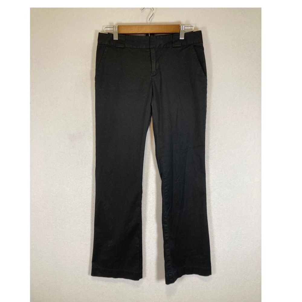 Professional‎ Calvin Klein Womens Size 4 Black Straight Leg Cotton Stretch Pants